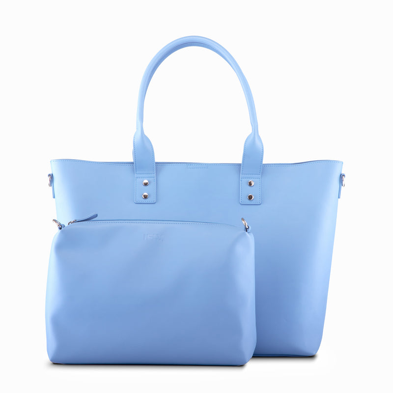Kate Spade Large Light Blue Tote Bag Leather With Gold Accents | eBay
